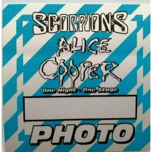 Alice Cooper Scorpions Backstage Pass Original 1996 Hard Rock Music Blue Stripes